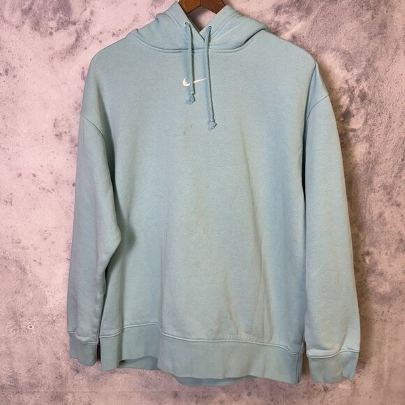Nike Center Check Hoodie Adult Medium Tiffany Blue Sweatshirt Embroidered - Picture 1 of 8